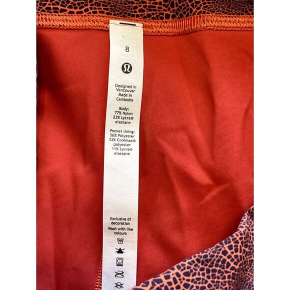 LULULEMON Women's 8 Crackle Glaze Orange Wunder Train High-Rise Tight 25" NWOT - Picture 4 of 5